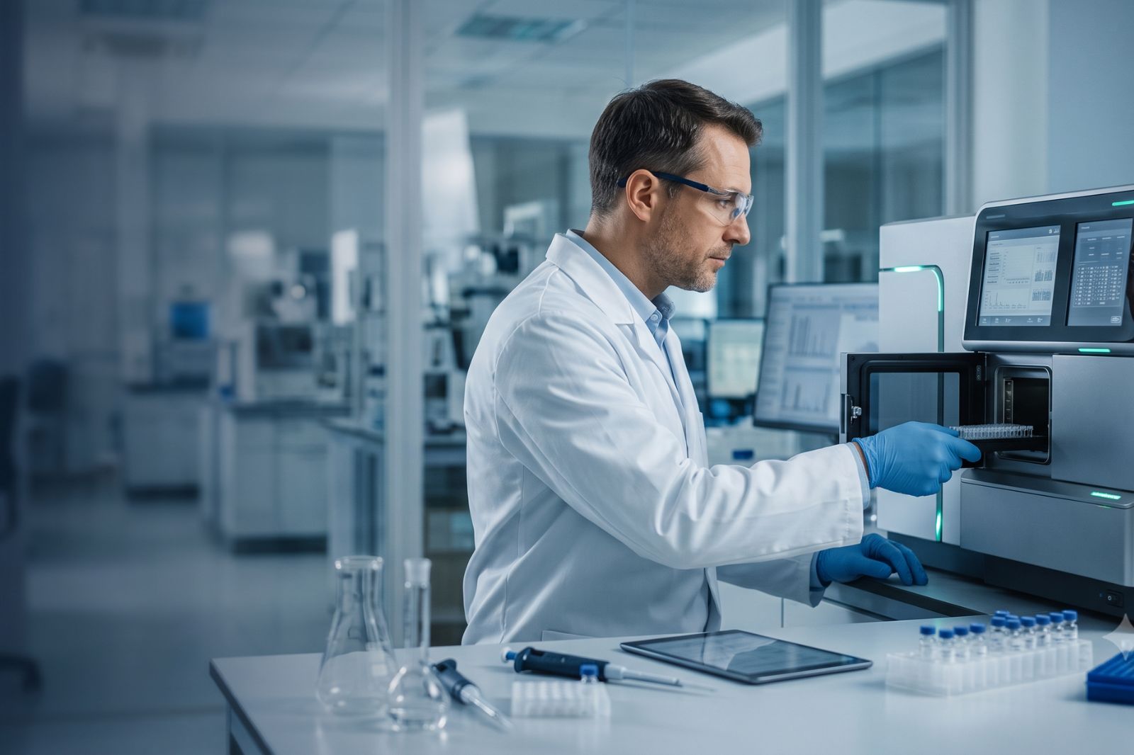 Advanced analytical laboratory instruments and scientific research environment